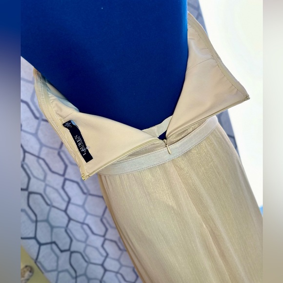 NEW! LAUREN RALPH LAUREN Gold Shimmer Strapless Evening Dress Gown - Picture 12 of 15